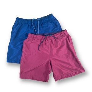 Men’s swimming trunks - Croft & barrow bundle lot of two ( 2 ) red blue